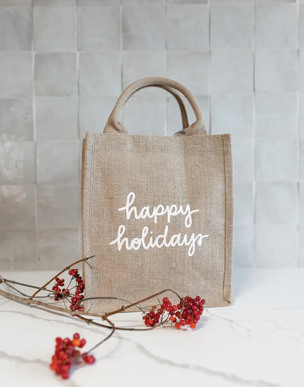 Reusable Gift Tote - Happy Holidays: Medium